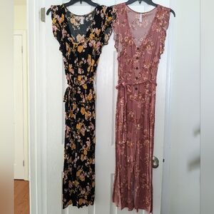 Lot of 2 Target Xhilaration Floral Jumpsuit Rompers